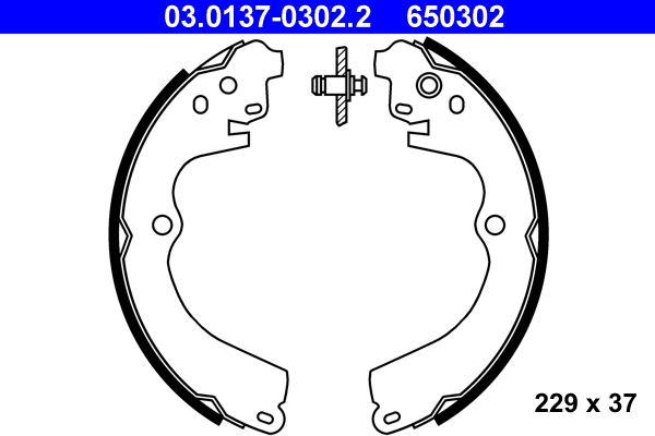 Brake Shoe Set - 03.0137-0302.2 ATE