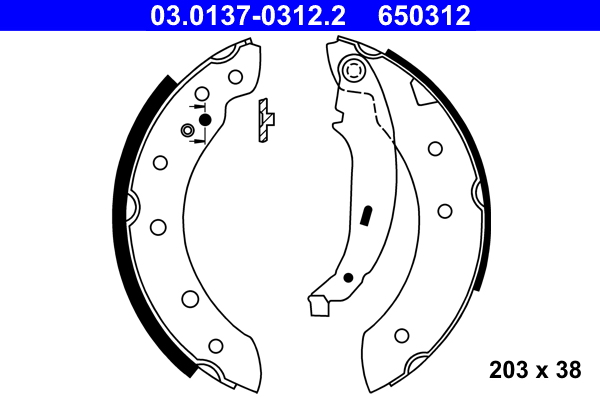 Brake Shoe Set - 03.0137-0312.2 ATE
