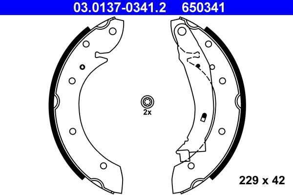 Brake Shoe Set - 03.0137-0341.2 ATE