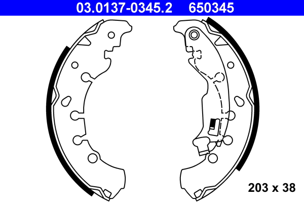 Brake Shoe Set - 03.0137-0345.2 ATE