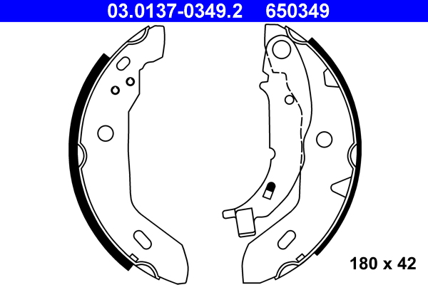 Brake Shoe Set - 03.0137-0349.2 ATE