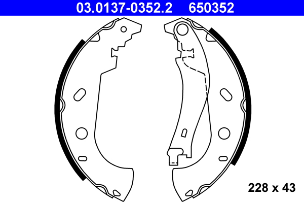 Brake Shoe Set - 03.0137-0352.2 ATE