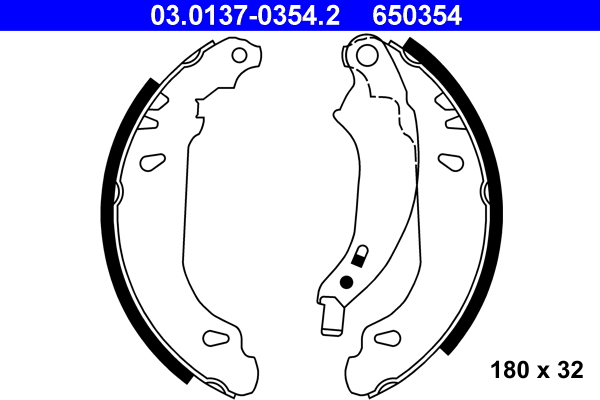 Brake Shoe Set - 03.0137-0354.2 ATE