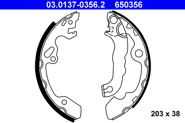 Brake Shoe Set - 03.0137-0356.2 ATE