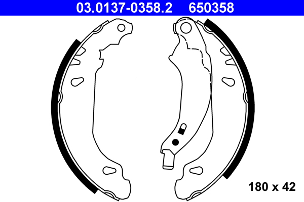 Brake Shoe Set - 03.0137-0358.2 ATE