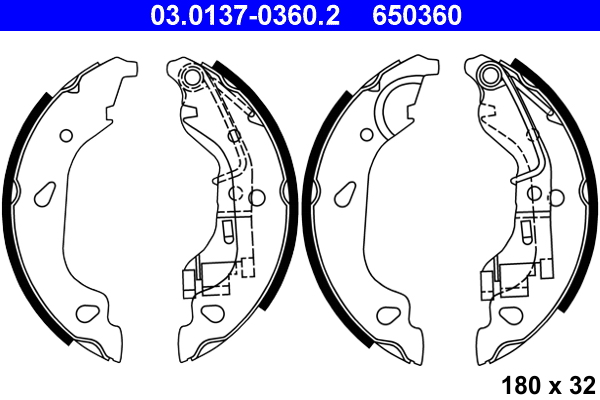 Brake Shoe Set - 03.0137-0360.2 ATE