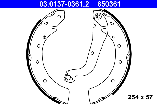 Brake Shoe Set - 03.0137-0361.2 ATE