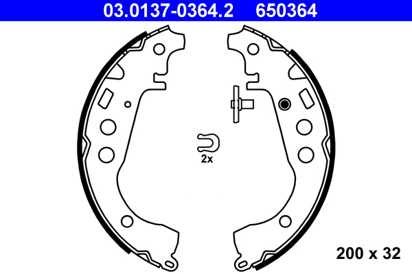 Brake Shoe Set - 03.0137-0364.2 ATE