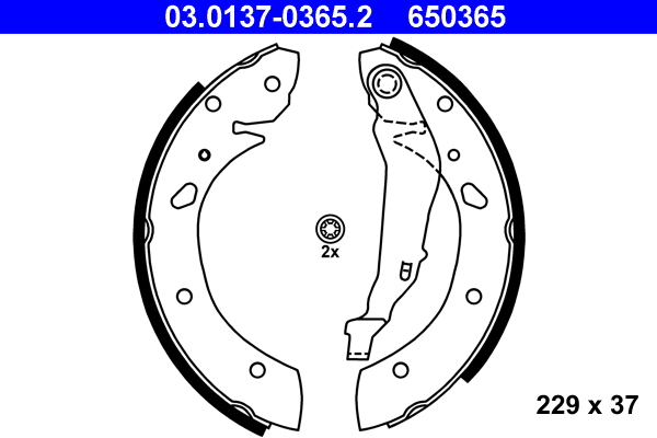 Brake Shoe Set - 03.0137-0365.2 ATE
