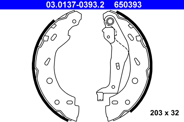 Brake Shoe Set - 03.0137-0393.2 ATE