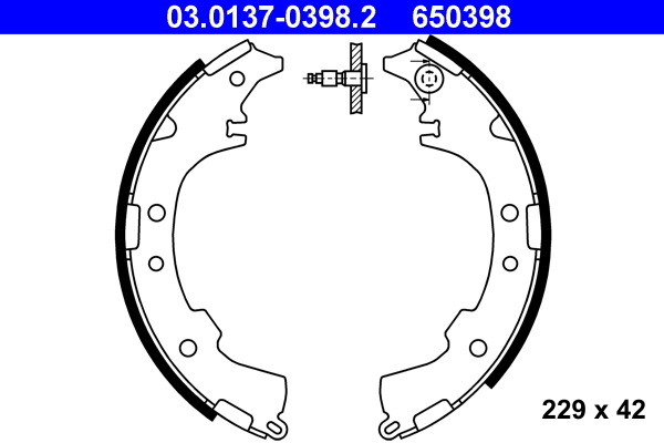 Brake Shoe Set - 03.0137-0398.2 ATE