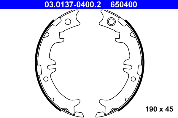 Brake Shoe Set, parking brake - 03.0137-0400.2 ATE