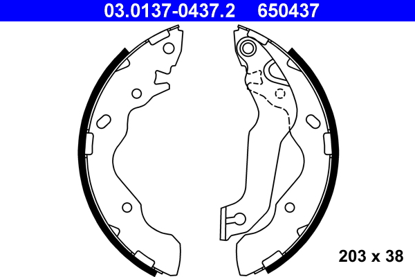 Brake Shoe Set - 03.0137-0437.2 ATE