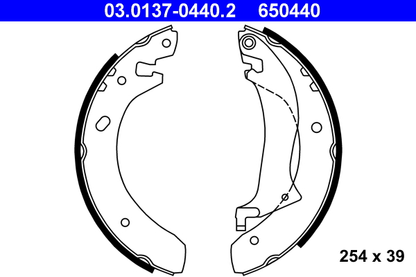 Brake Shoe Set - 03.0137-0440.2 ATE