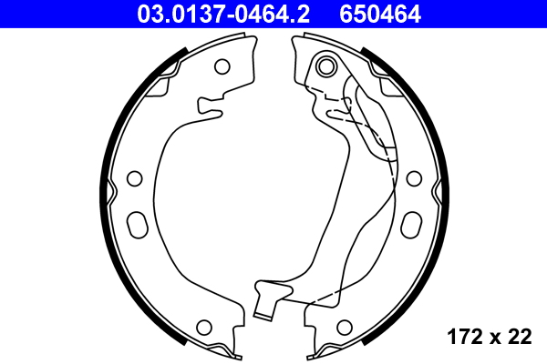 Bremsbackensatz, Feststellbremse - 03.0137-0464.2 ATE