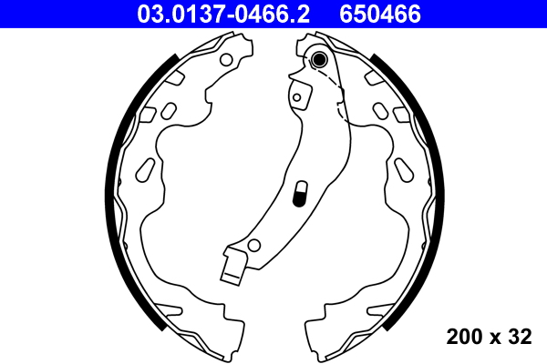 Brake Shoe Set - 03.0137-0466.2 ATE