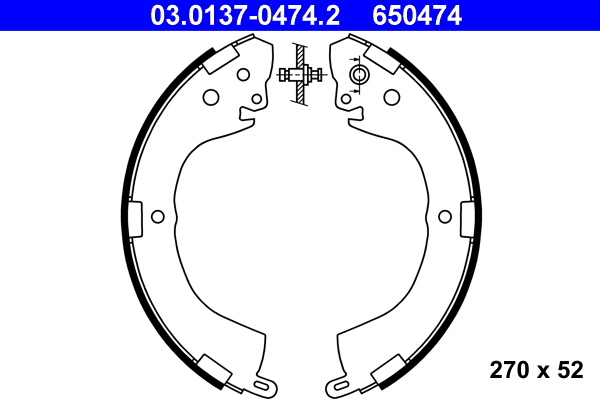 Kit ganasce freno - 03.0137-0474.2 ATE