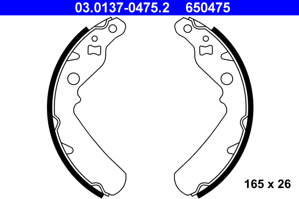 Brake Shoe Set - 03.0137-0475.2 ATE