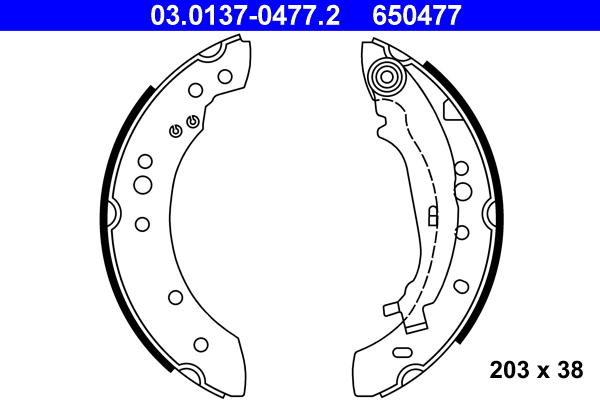 Brake Shoe Set - 03.0137-0477.2 ATE