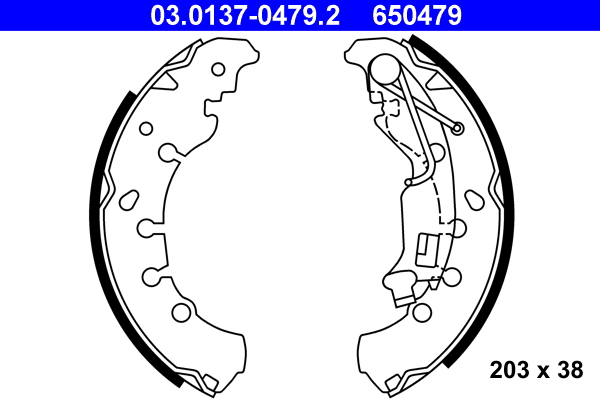 Brake Shoe Set - 03.0137-0479.2 ATE