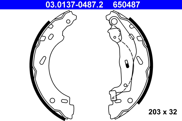 Brake Shoe Set - 03.0137-0487.2 ATE