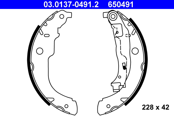 Brake Shoe Set - 03.0137-0491.2 ATE