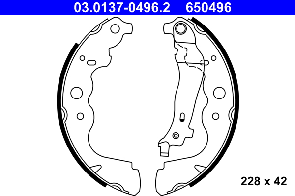 Brake Shoe Set - 03.0137-0496.2 ATE