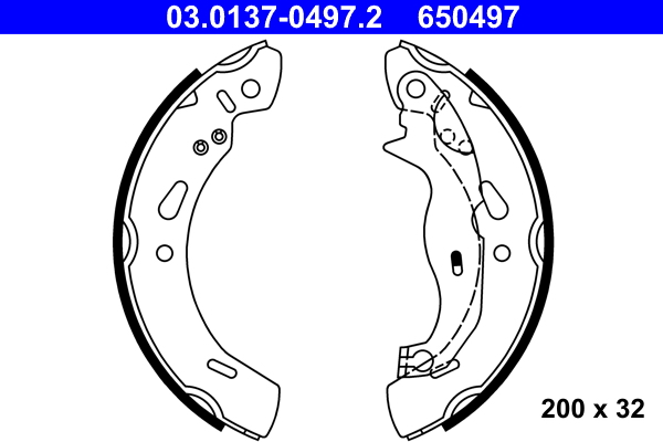 Brake Shoe Set - 03.0137-0497.2 ATE