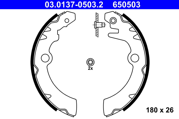 Brake Shoe Set - 03.0137-0503.2 ATE