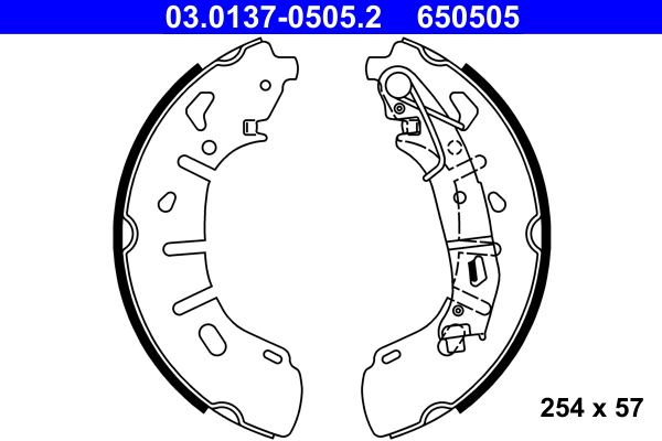 Brake Shoe Set - 03.0137-0505.2 ATE