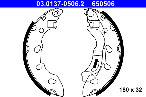 Brake Shoe Set - 03.0137-0506.2 ATE