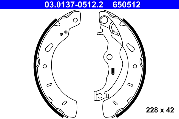 Brake Shoe Set - 03.0137-0512.2 ATE
