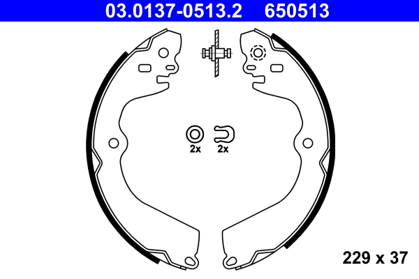 Brake Shoe Set - 03.0137-0513.2 ATE