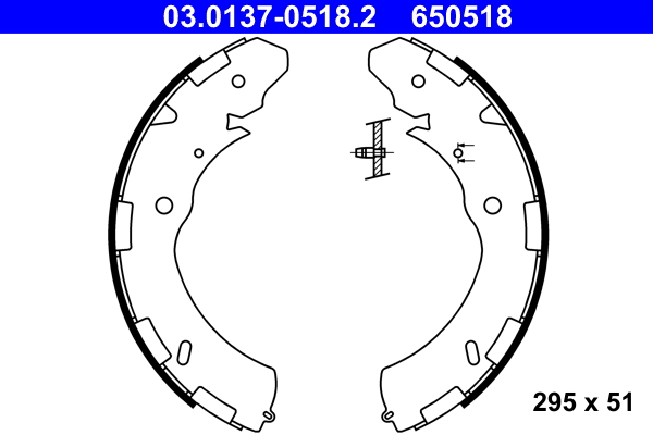 Brake Shoe Set - 03.0137-0518.2 ATE