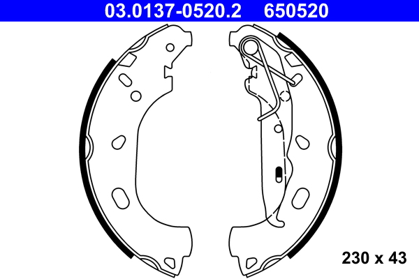 Brake Shoe Set - 03.0137-0520.2 ATE