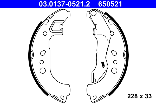 Brake Shoe Set - 03.0137-0521.2 ATE