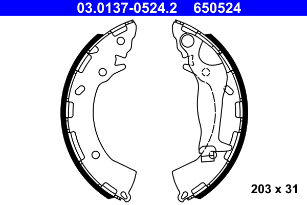 Kit ganasce freno - 03.0137-0524.2 ATE