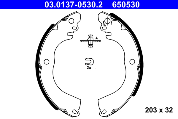 Brake Shoe Set - 03.0137-0530.2 ATE