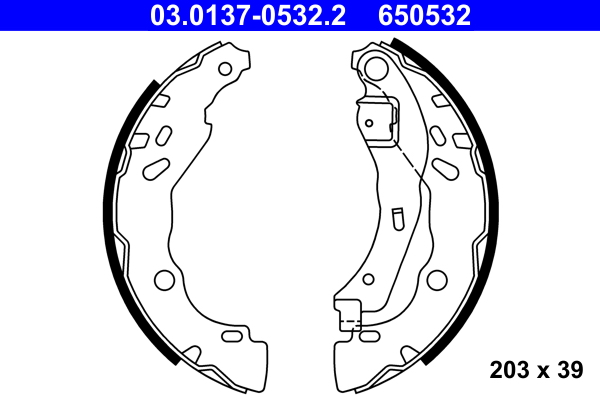 Brake Shoe Set - 03.0137-0532.2 ATE