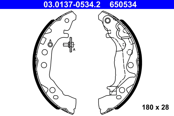 Kit ganasce freno - 03.0137-0534.2 ATE