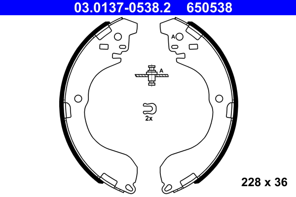 Brake Shoe Set - 03.0137-0538.2 ATE