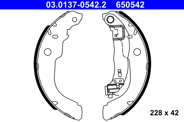 Brake Shoe Set - 03.0137-0542.2 ATE
