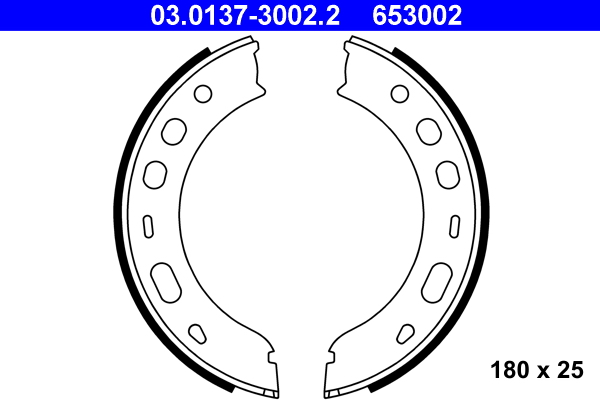 Brake Shoe Set, parking brake - 03.0137-3002.2 ATE