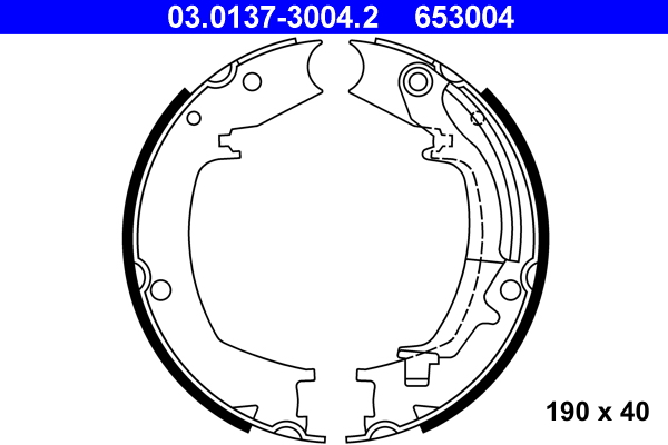 Kit ganasce, Freno stazionamento - 03.0137-3004.2 ATE