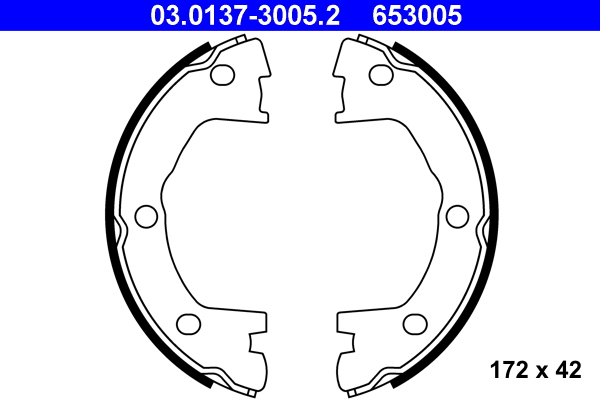 Brake Shoe Set, parking brake - 03.0137-3005.2 ATE