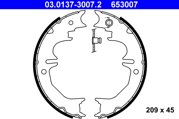 Brake Shoe Set, parking brake - 03.0137-3007.2 ATE