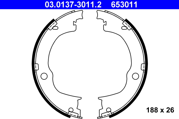 Brake Shoe Set, parking brake - 03.0137-3011.2 ATE