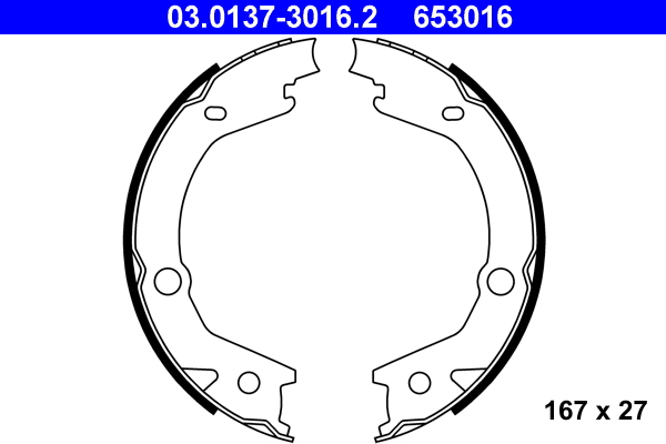 Brake Shoe Set, parking brake - 03.0137-3016.2 ATE