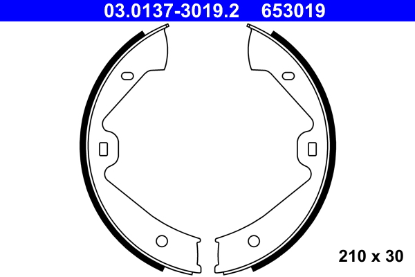 Kit ganasce, Freno stazionamento - 03.0137-3019.2 ATE