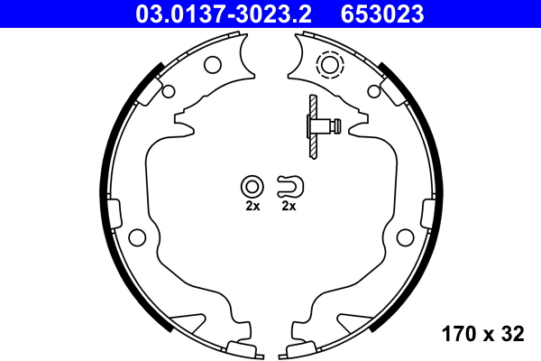 Brake Shoe Set, parking brake - 03.0137-3023.2 ATE